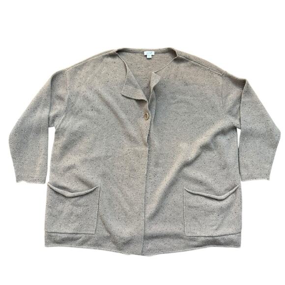 Purejill Women's Gray Oversized Wool Blend Cardigan Sweater Size Large - Picture 1 of 3